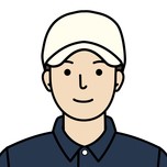 ゴルフ帽を被る男性のイラスト