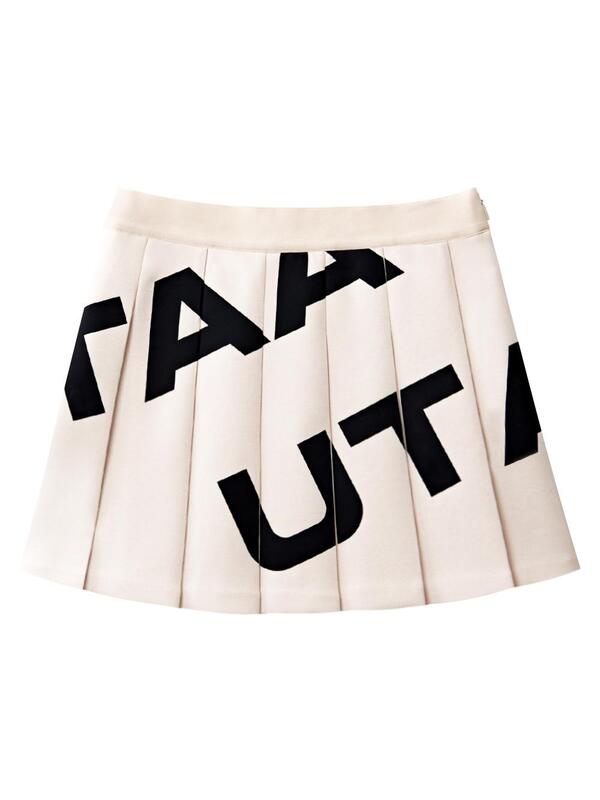 UTAA Signal Logo Flare Skirt : Beige